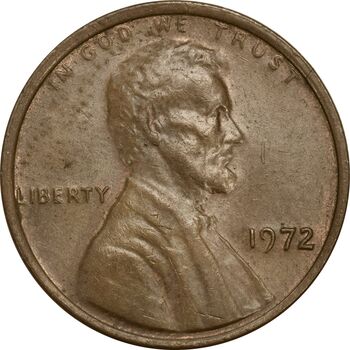 سکه 1 سنت 1972 لینکلن - AU50 - آمریکا