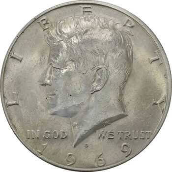 سکه نیم دلار 1969D کندی - MS62 - آمریکا