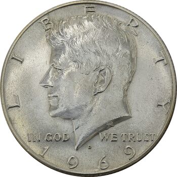 سکه نیم دلار 1969D کندی - MS61 - آمریکا