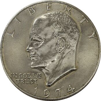 سکه یک دلار 1974 آیزنهاور - AU50 - آمریکا