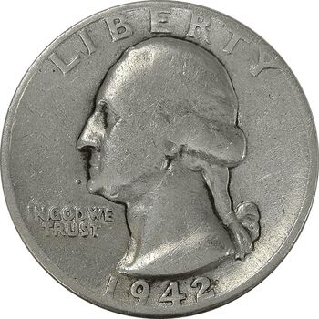 سکه کوارتر دلار 1942 واشنگتن - VF25 - آمریکا