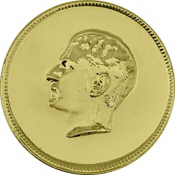 مدال نقره منشور کوروش بزرگ 1350 (طلایی)  - MS63 - محمد رضا شاه