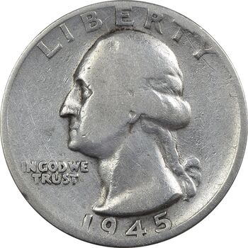 سکه کوارتر دلار 1945S واشنگتن - VF25 - آمریکا