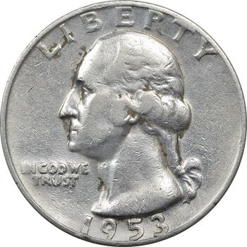 سکه کوارتر دلار 1953D واشنگتن - VF35 - آمریکا
