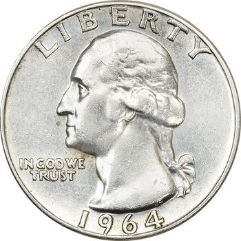 سکه کوارتر دلار 1964D واشنگتن - EF45 - آمریکا