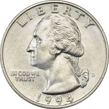 سکه کوارتر دلار 1994D واشنگتن - AU58 - آمریکا