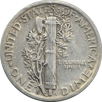 سکه 1 دایم 1944S مرکوری - EF45 - آمریکا