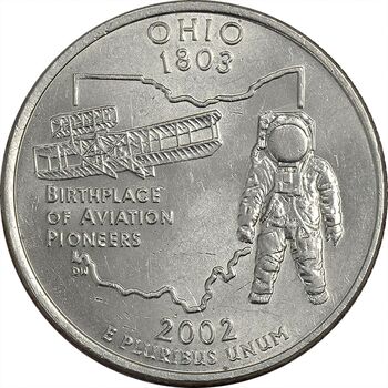 سکه کوارتر دلار 2002D ایالتی (اوهایو) - MS61 - آمریکا