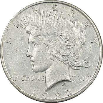 سکه یک دلار 1922 صلح - AU58 - آمریکا