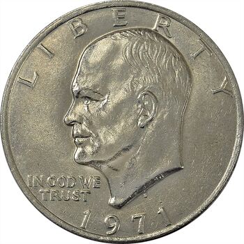 سکه یک دلار 1971D آیزنهاور - AU58 - آمریکا