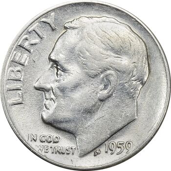 سکه 1 دایم 1959 روزولت - AU50 - آمریکا