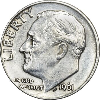 سکه 1 دایم 1961D روزولت - AU58 - آمریکا