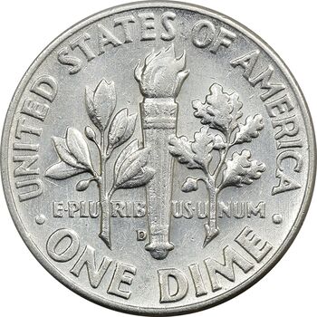سکه 1 دایم 1964D روزولت - AU58 - آمریکا
