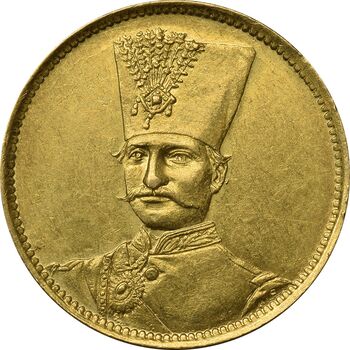 سکه طلا 1 تومان بدون تاریخ (بدون جلوس) - MS61 - ناصرالدین شاه