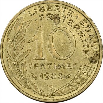 سکه 10 سانتیم 1983 (ماریان) جمهوری کنونی - MS61 - فرانسه