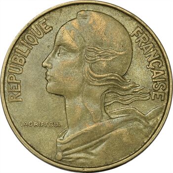 سکه 20 سانتیم 1970 (ماریان) جمهوری کنونی - EF45 - فرانسه