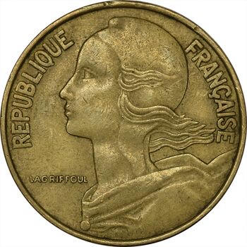 سکه 20 سانتیم 1971 (ماریان) جمهوری کنونی - EF45 - فرانسه