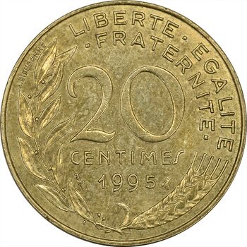 سکه 20 سانتیم 1995 (ماریان) جمهوری کنونی - AU50 - فرانسه