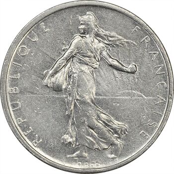 سکه 1/2 فرانک 1965 جمهوری کنونی - AU50 - فرانسه
