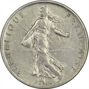 سکه 1/2 فرانک 1976 جمهوری کنونی - AU50 - فرانسه