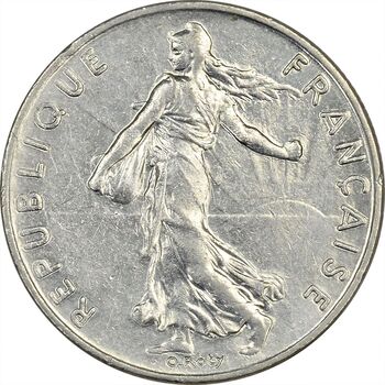 سکه 1/2 فرانک 1977 جمهوری کنونی - AU50 - فرانسه