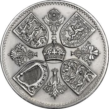 سکه 5 شیلینگ 1960 الیزابت دوم - AU50 - انگلستان