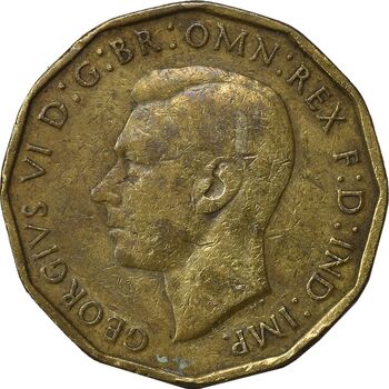سکه 3 پنس 1942 جرج ششم - VF35 - انگلستان
