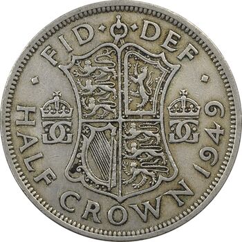 سکه 1/2 کرون 1949 جرج ششم - EF40 - انگلستان