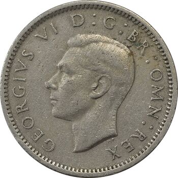 سکه 6 پنس 1945 جرج ششم - EF45 - انگلستان
