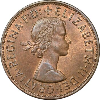 سکه 1 پنی 1962 الیزابت دوم - AU50 - انگلستان