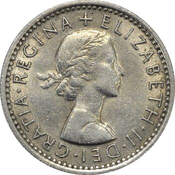 سکه 6 پنس 1964 الیزابت دوم - AU55 - انگلستان