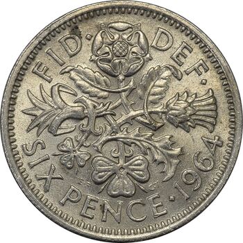 سکه 6 پنس 1964 الیزابت دوم - MS62 - انگلستان