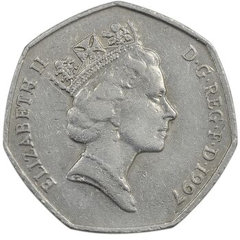 سکه 50 پنس 1997 الیزابت دوم - EF40 - انگلستان
