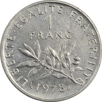 سکه 1 فرانک 1978 جمهوری کنونی - AU50 - فرانسه