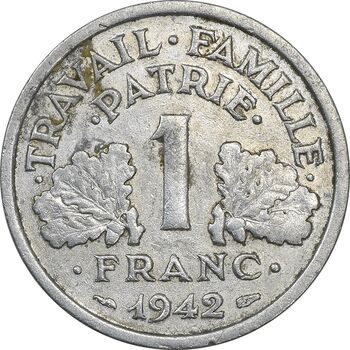 سکه 1 فرانک 1942 دولت ویشی - AU50 - فرانسه
