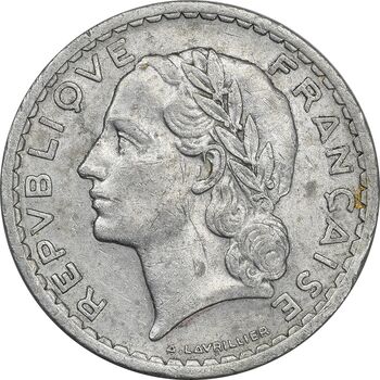 سکه 5 فرانک 1947 جمهوری چهارم - EF40 - فرانسه