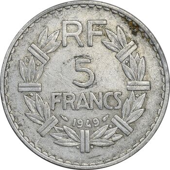 سکه 5 فرانک 1949 جمهوری چهارم - EF40 - فرانسه