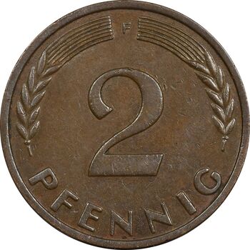 سکه 2 فینیگ 1965F جمهوری فدرال - EF45 - آلمان