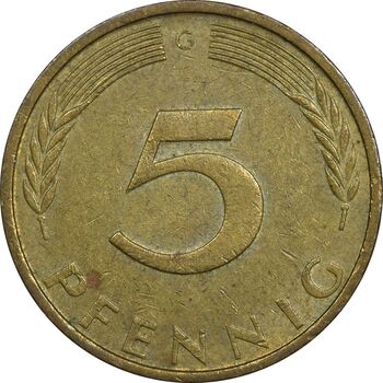 سکه 5 فینیگ 1971G جمهوری فدرال - EF45 - آلمان