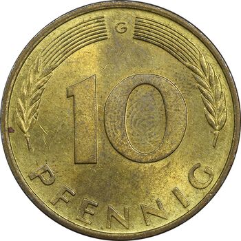 سکه 10 فینیگ 1977G جمهوری فدرال - MS61 - آلمان