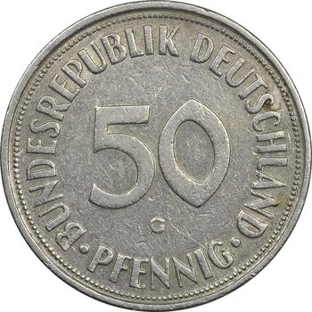 سکه 50 فینیگ 1950G جمهوری فدرال - EF45 - آلمان