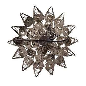 سنجاق سینه ملیله کاری طرح گل  - کد 027497