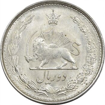 سکه 2 ریال 1323 - MS62 - محمد رضا شاه