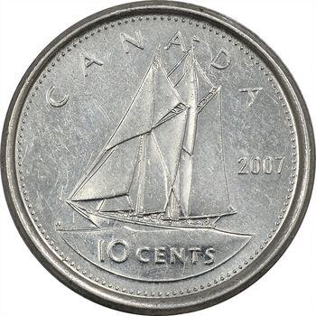 سکه 10 سنت 2007 الیزابت دوم - AU55 - کانادا