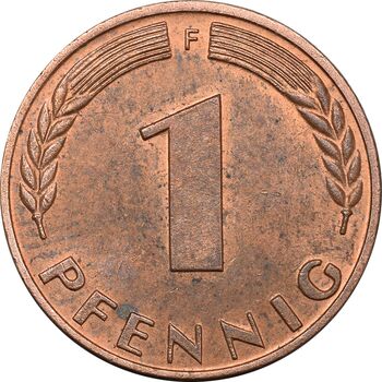 سکه 1 فینیگ 1950F جمهوری فدرال - MS61 - آلمان
