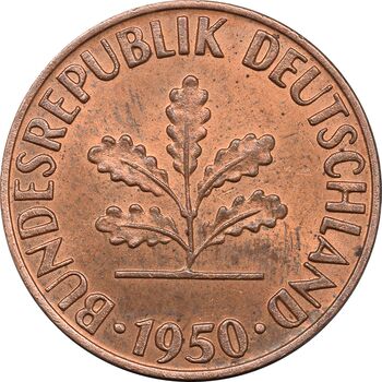 سکه 1 فینیگ 1950F جمهوری فدرال - MS61 - آلمان