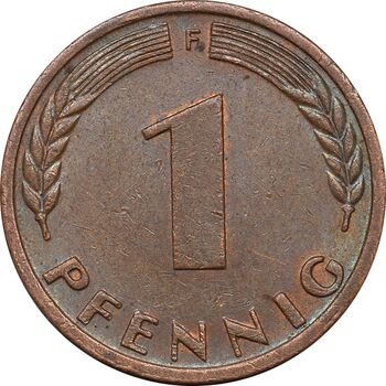 سکه 1 فینیگ 1950F جمهوری فدرال - AU50 - آلمان