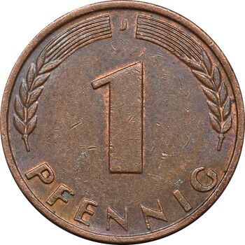 سکه 1 فینیگ 1966J جمهوری فدرال - EF45 - آلمان