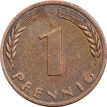 سکه 1 فینیگ 1970G جمهوری فدرال - EF45 - آلمان
