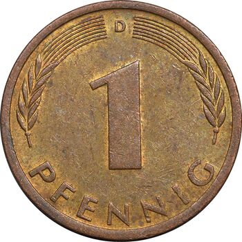 سکه 1 فینیگ 1972D جمهوری فدرال - EF45 - آلمان